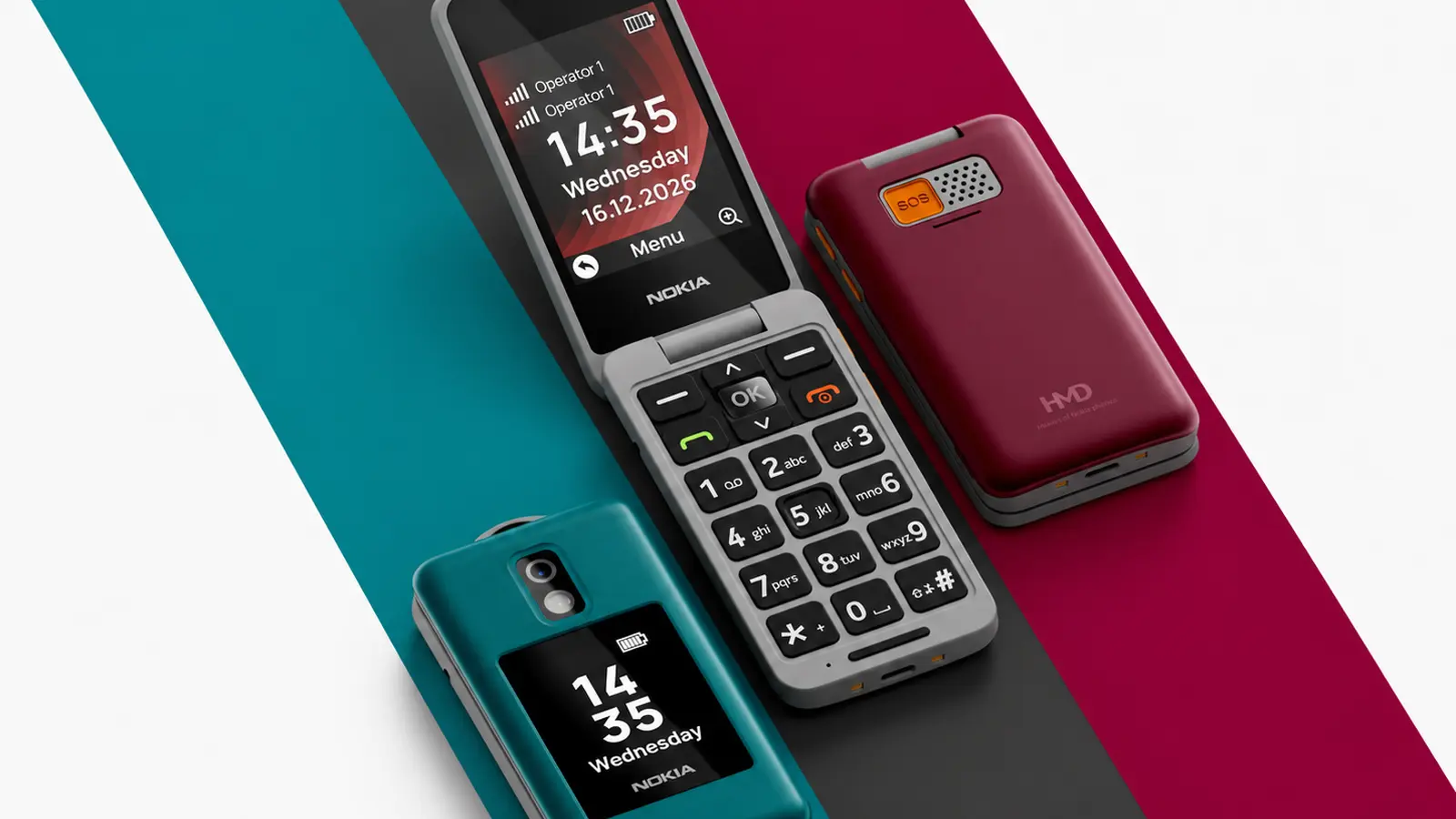 HMD esitles Nokia 2360 Flip klapptelefoni SOS-nupuga