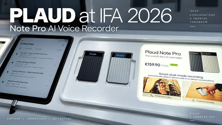 Plaud One viib AI-salvestuse IFA 2026 uuele tasemele